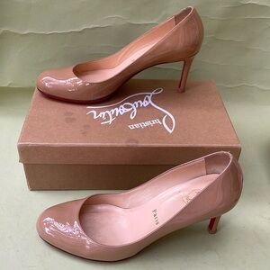 Nude Christian Louboutin patent leather heels in original box